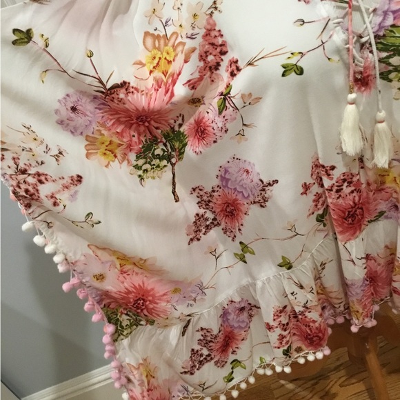 FUN Z&L SUMMERY PONCHO TOP W/ CUTE FRINGE SZ S/M - Picture 2 of 16